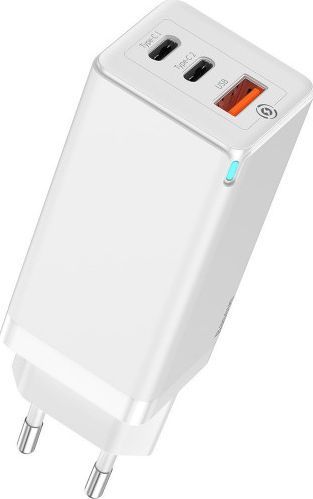 Ładowarka Baseus GaN C+C+A 1x USB-A 2x USB-C 4 A (BSU1595WHT) 1