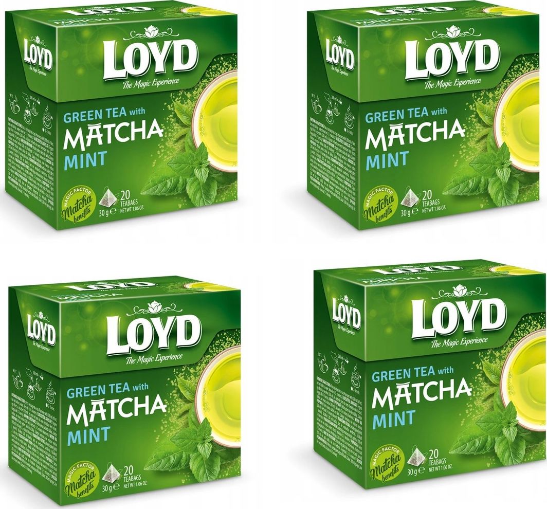 LOYD Herbata LOYD Matcha Mint (miętowa) 80 torebek piramidki 1