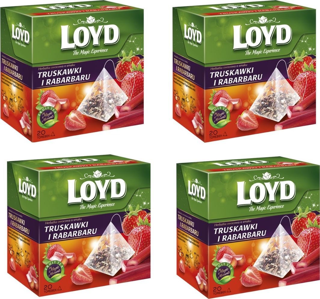 LOYD LOYD Herbata Truskawka i Rabarbar 80 torebek piramidki 1