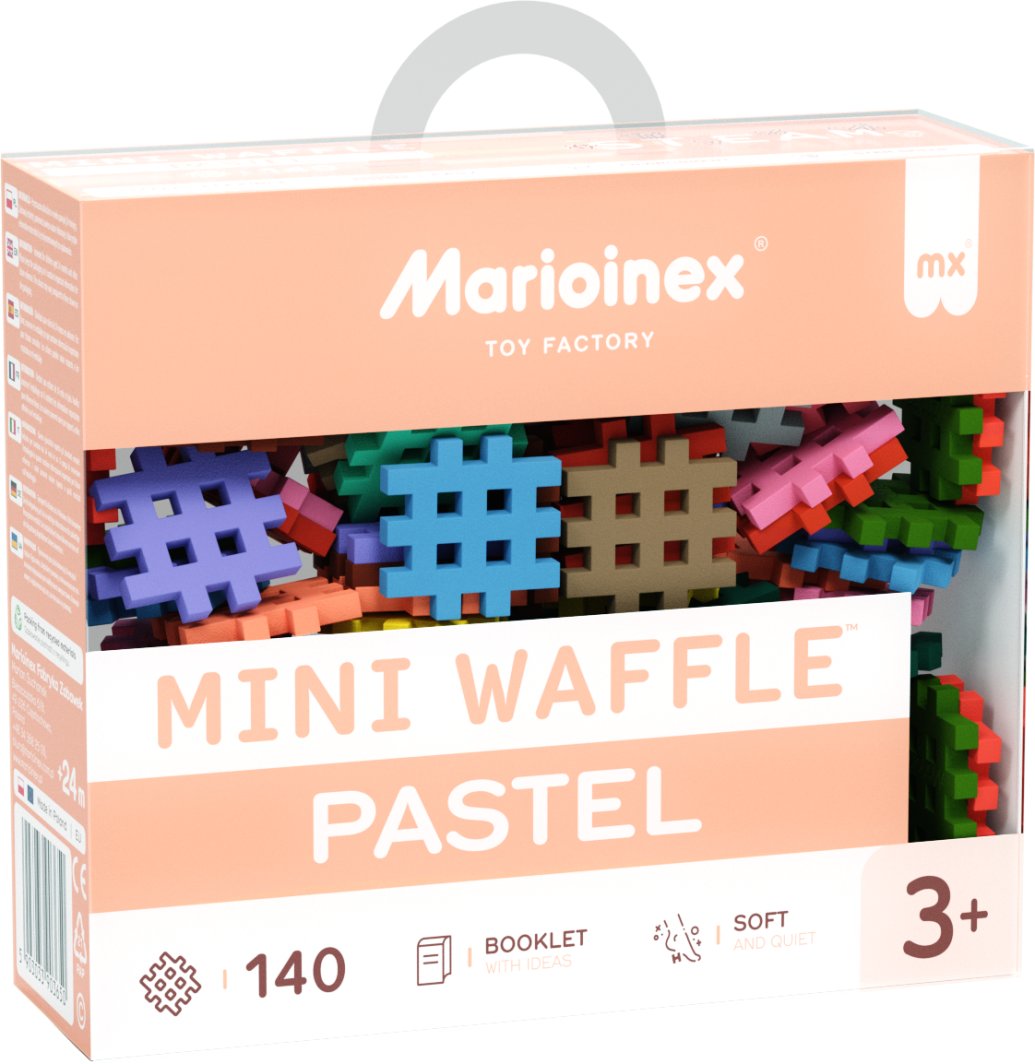 Marioinex Klocki Waffle Mini pastelowe 140 elementów (903650) 1