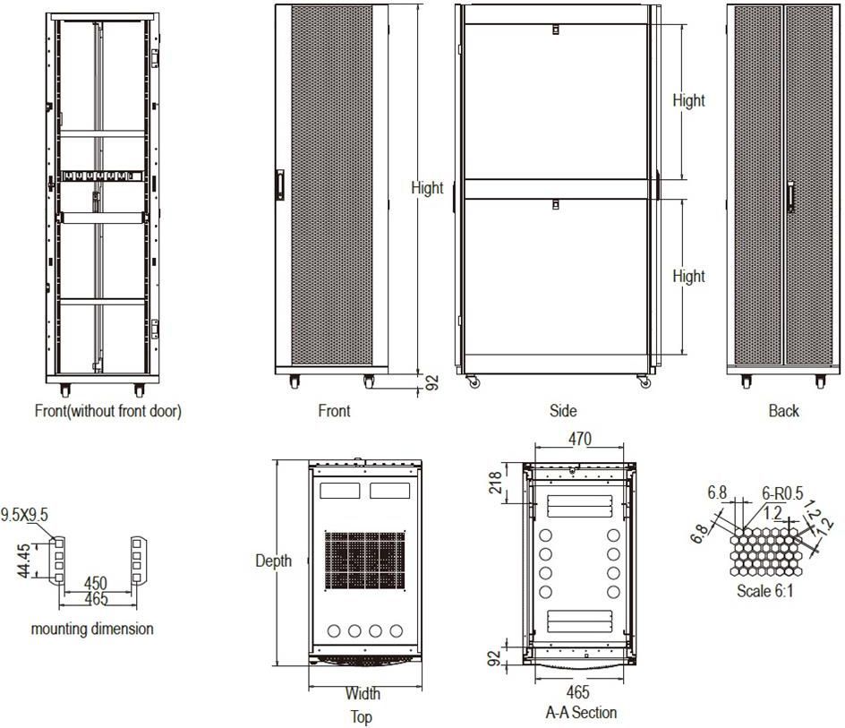 Linkbasic stojąca rack 19'' 42U 600x1100mm (drzwi perforowane) do ...