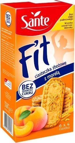 Sante Sante Fit Ciasteczka Zbożowe z morelą Bez Cukru 300g 1