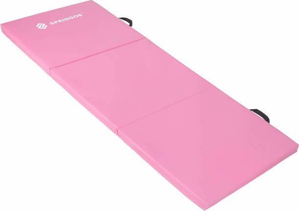 Springos Materac gimnastyczny 3-częściowy FA0061 180 cm x 60 cm x 5.5  cm różowy 1