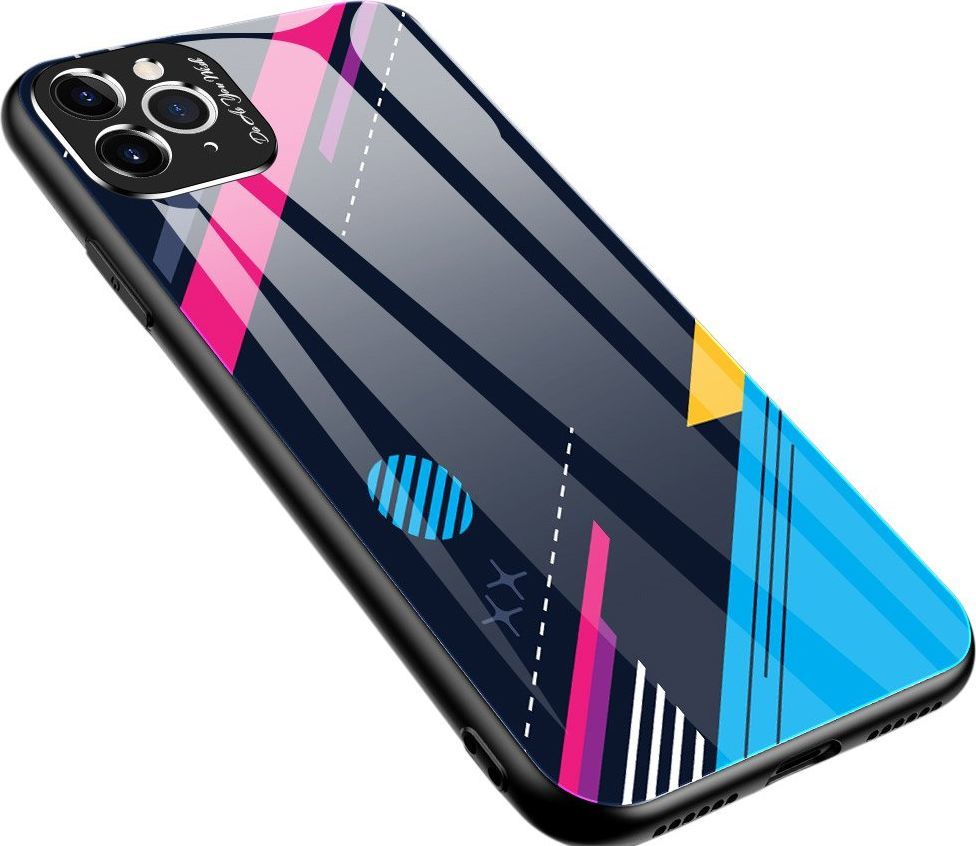 Hurtel Color Glass Case etui pokrowiec nakładka ze szkła hartowanego z osłoną na aparat iPhone 11 Pro Max pattern 4 uniwersalny 1