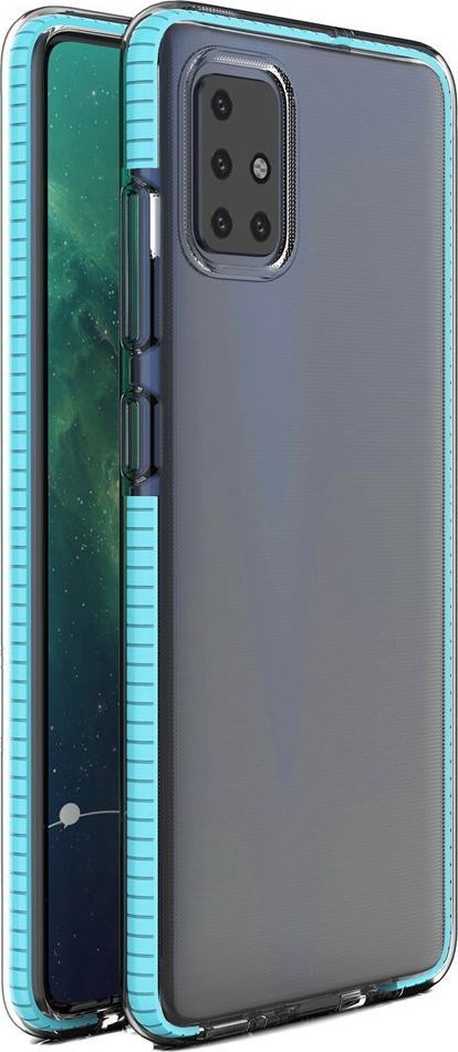 Hurtel Spring Case pokrowiec żelowe etui z kolorową ramką do Samsung Galaxy A21S jasnoniebieski uniwersalny 1