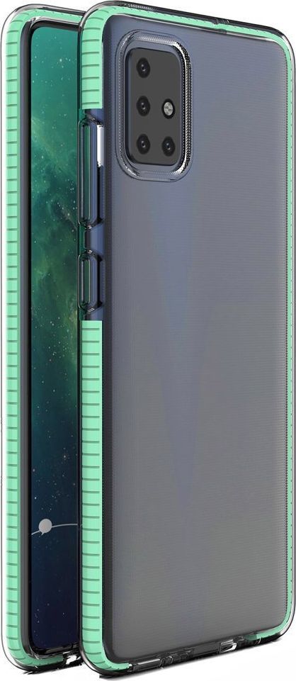 Hurtel Spring Case pokrowiec żelowe etui z kolorową ramką do Samsung Galaxy A21S miętowy uniwersalny 1