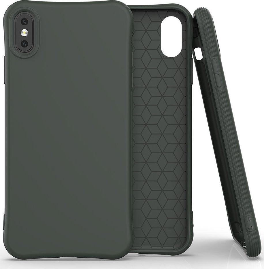 Hurtel Soft Color Case elastyczne żelowe etui do iPhone XS / iPhone X ciemnozielony uniwersalny 1