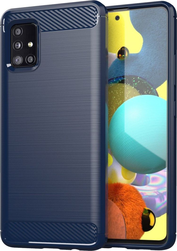 Hurtel Carbon Case elastyczne etui pokrowiec Samsung Galaxy A51 5G niebieski uniwersalny 1