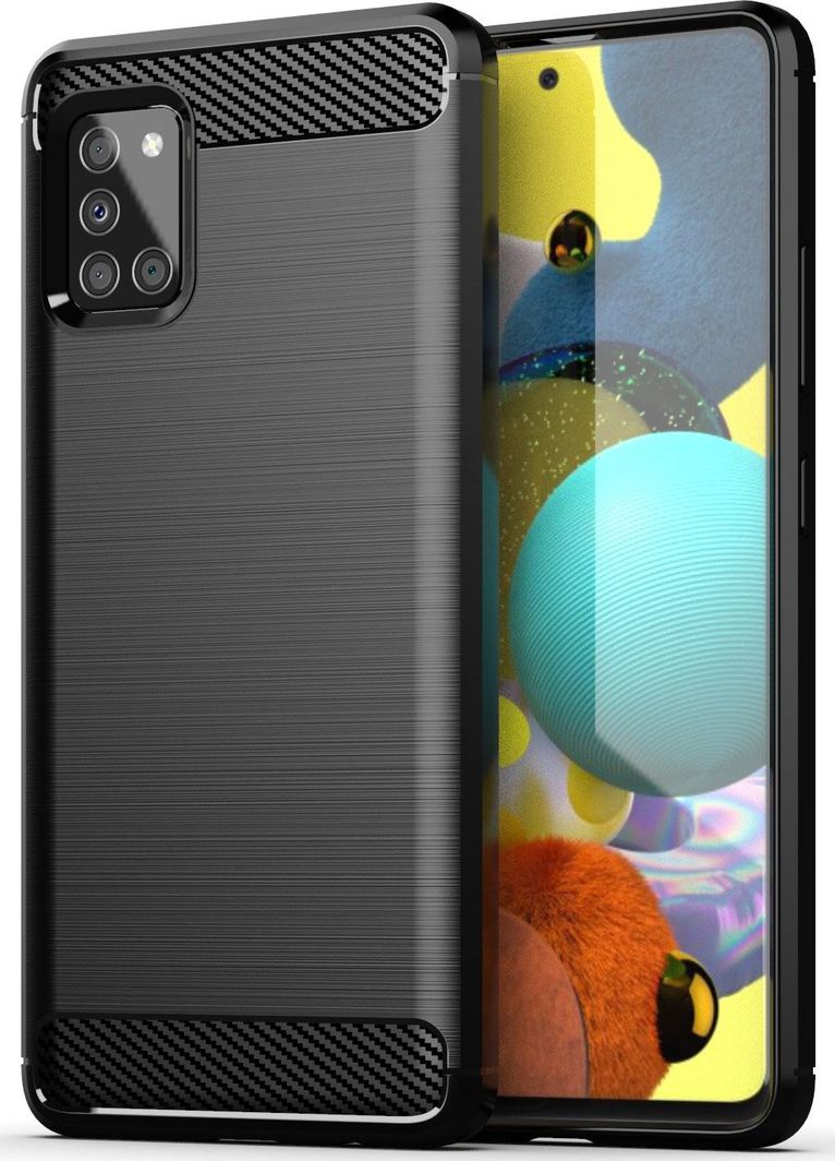 Hurtel Carbon Case elastyczne etui pokrowiec Samsung Galaxy A51 5G czarny uniwersalny 1