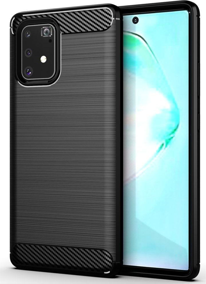 Hurtel Carbon Case elastyczne etui pokrowiec Samsung Galaxy S10 Lite czarny uniwersalny 1
