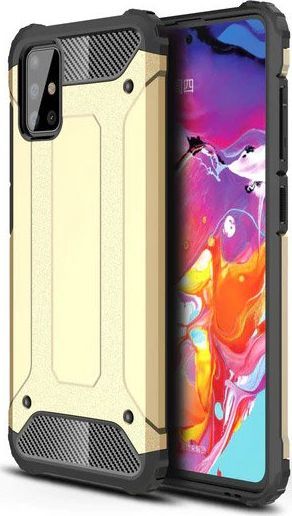 Hurtel Hybrid Armor pancerne hybrydowe etui pokrowiec Samsung Galaxy A71 złoty uniwersalny 1