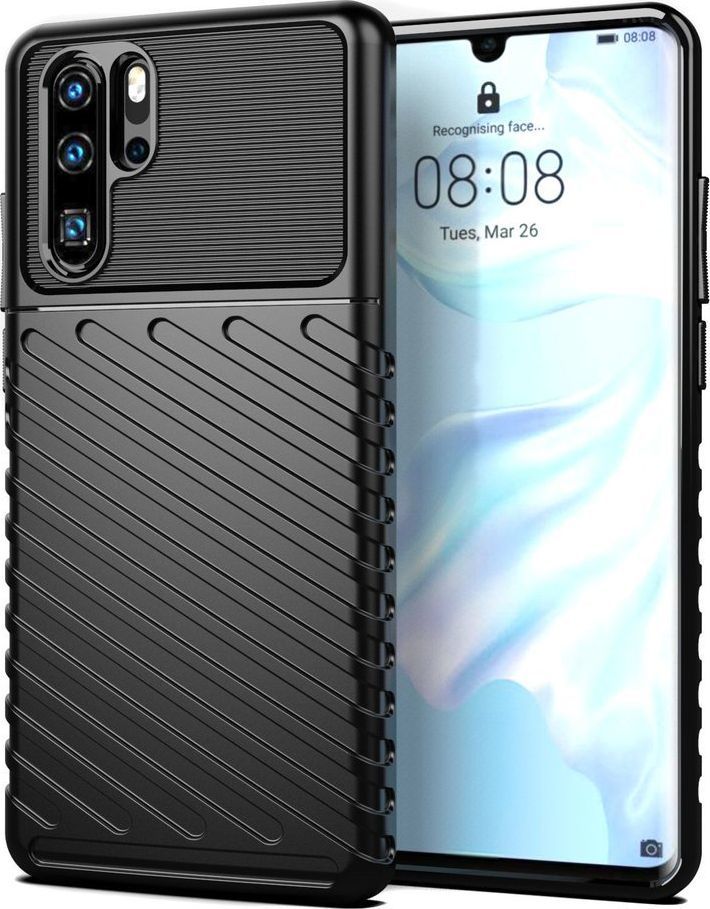 Hurtel Thunder Case elastyczne pancerne etui pokrowiec Huawei P30 Pro czarny uniwersalny 1