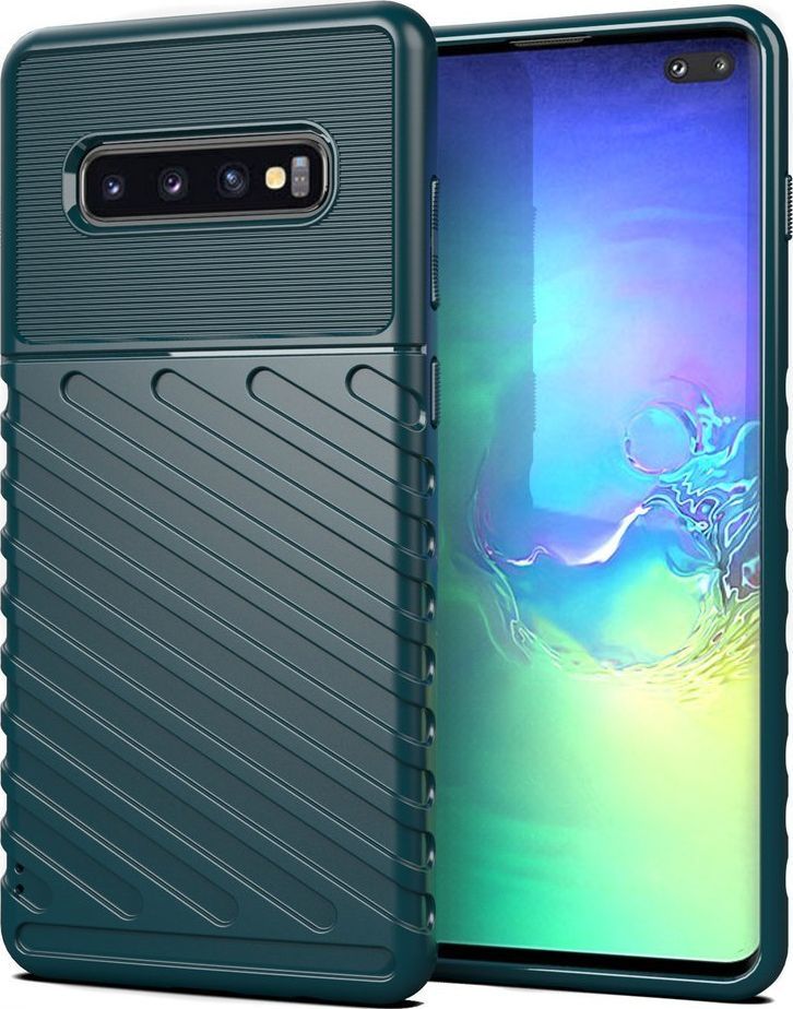 Hurtel Thunder Case elastyczne pancerne etui pokrowiec Samsung Galaxy S10 Plus zielony uniwersalny 1