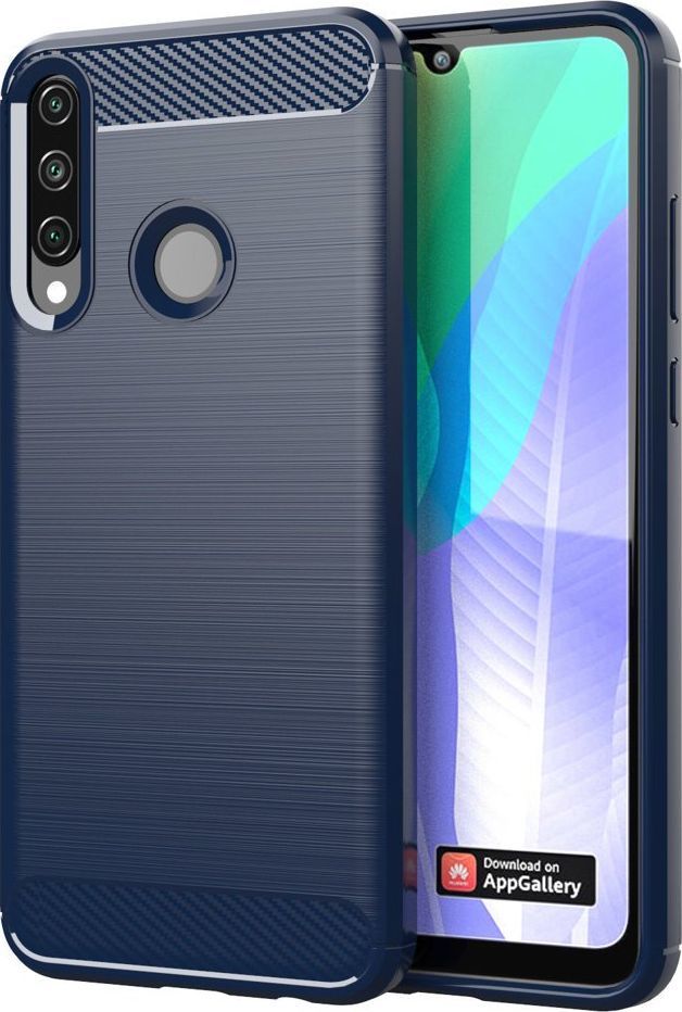 Hurtel Carbon Case elastyczne etui pokrowiec Huawei Y6p niebieski uniwersalny (61091-uniw) - 61091-uniw 1