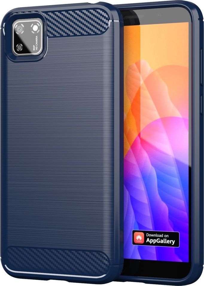 Hurtel Carbon Case elastyczne etui pokrowiec Huawei Y5p niebieski uniwersalny 1