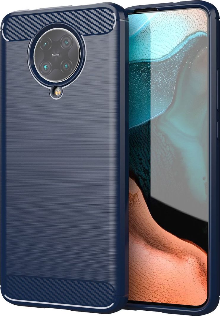 Hurtel Carbon Case elastyczne etui pokrowiec Xiaomi Redmi K30 Pro / Poco F2 Pro niebieski uniwersalny 1