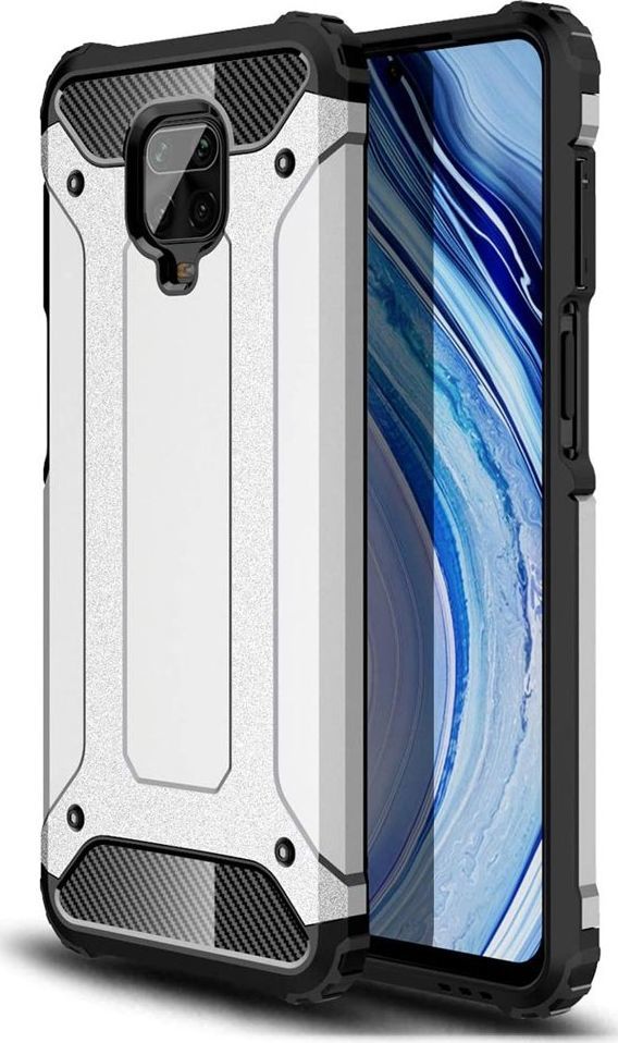 Hurtel Hybrid Armor pancerne hybrydowe etui pokrowiec Xiaomi Redmi 10X 4G / Xiaomi Redmi Note 9 srebrny uniwersalny 1