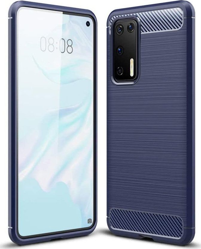 Hurtel Carbon Case elastyczne etui pokrowiec Huawei P40 Pro niebieski uniwersalny 1