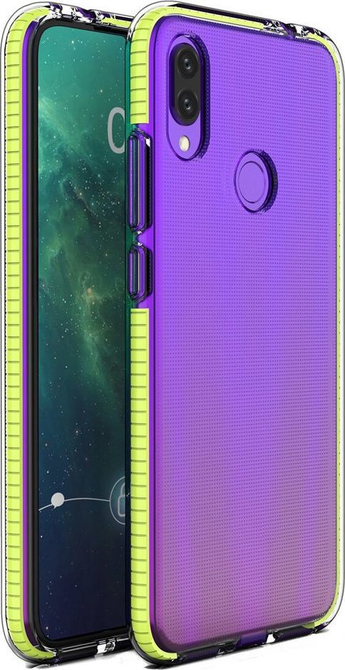 Hurtel Spring Case pokrowiec żelowe etui z kolorową ramką do Huawei P Smart 2019 żółty uniwersalny 1