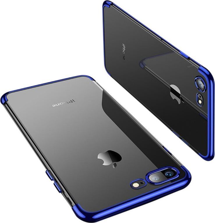 Hurtel Clear Color case żelowy pokrowiec etui z metaliczną ramką iPhone 8 Plus / iPhone 7 Plus niebieski uniwersalny (59859-uniw) - 59859-uniw 1