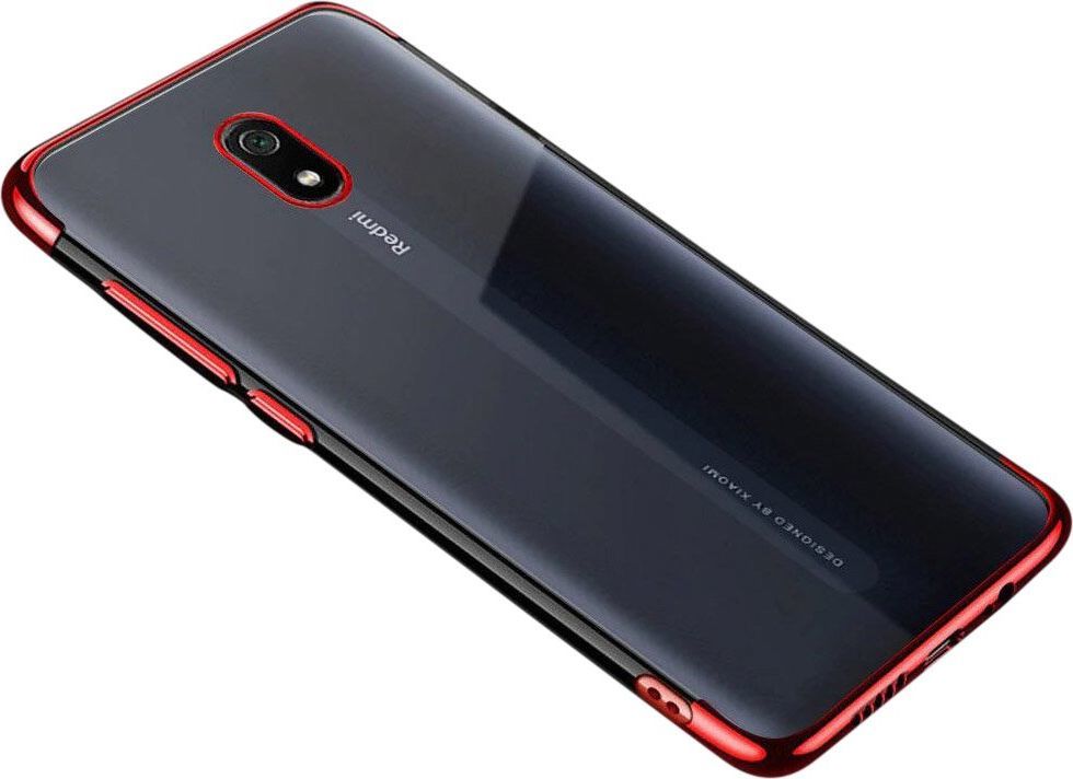 Hurtel Clear Color case żelowy pokrowiec etui z metaliczną ramką Xiaomi Redmi 8A czerwony uniwersalny 1