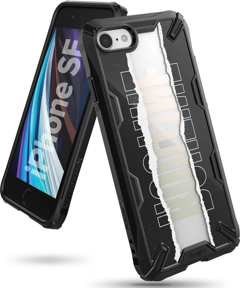 Ringke Ringke Fusion X Design etui pancerny pokrowiec z ramką iPhone SE 2020 / iPhone 8 / iPhone 7 czarny (XDAP0014) uniwersalny 1