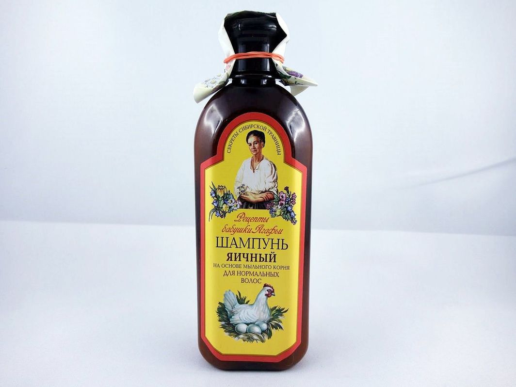 Babuszka Agafia Szampon jajeczny na bazie korzenia z mydlnicy lekarskiej włosy normalne 350ml 1