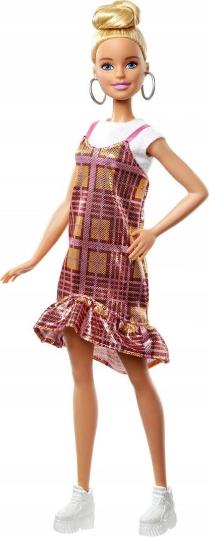 Lalka Barbie Mattel Fashionistas Modna przyjaciółka -  Sukienka w połyskującą kratę (FBR37/GHW56) 1