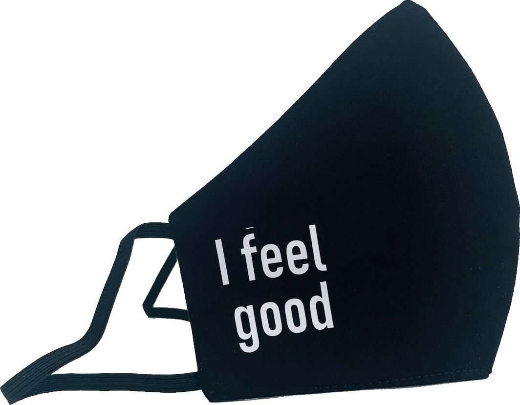 E-druk Maseczka Ochronna Wielokrotnego Użytku MM20 Czarna z napisem r. S 1