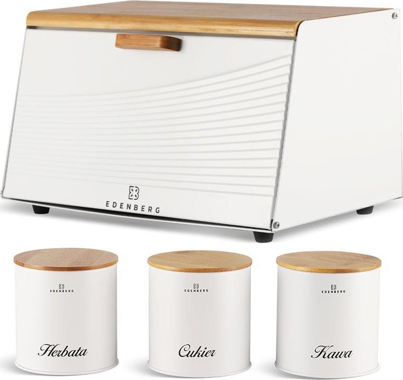 Chlebak Edenberg Chlebak Edenberg EB 129 metal + 3 pojemniki biały 1