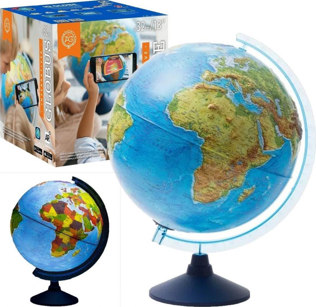 Dante Globus 32 cm z Mapą Fizyczną Polityczną i Aplikacją 1