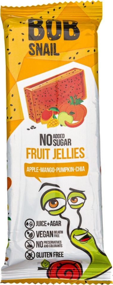 Bob Snail Bob Snail Przekąska galaretka jabłko-mango-dynia-chia bez dodatku cukru - 38 g 1