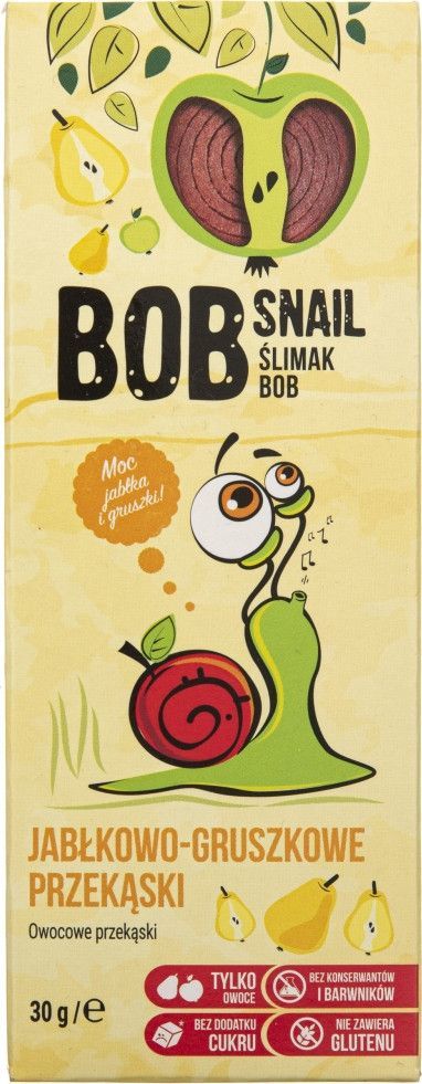Bob Snail Bob Snail Przekąska jabłkowo-gruszkowa bez dodatku cukru - 30 g 1