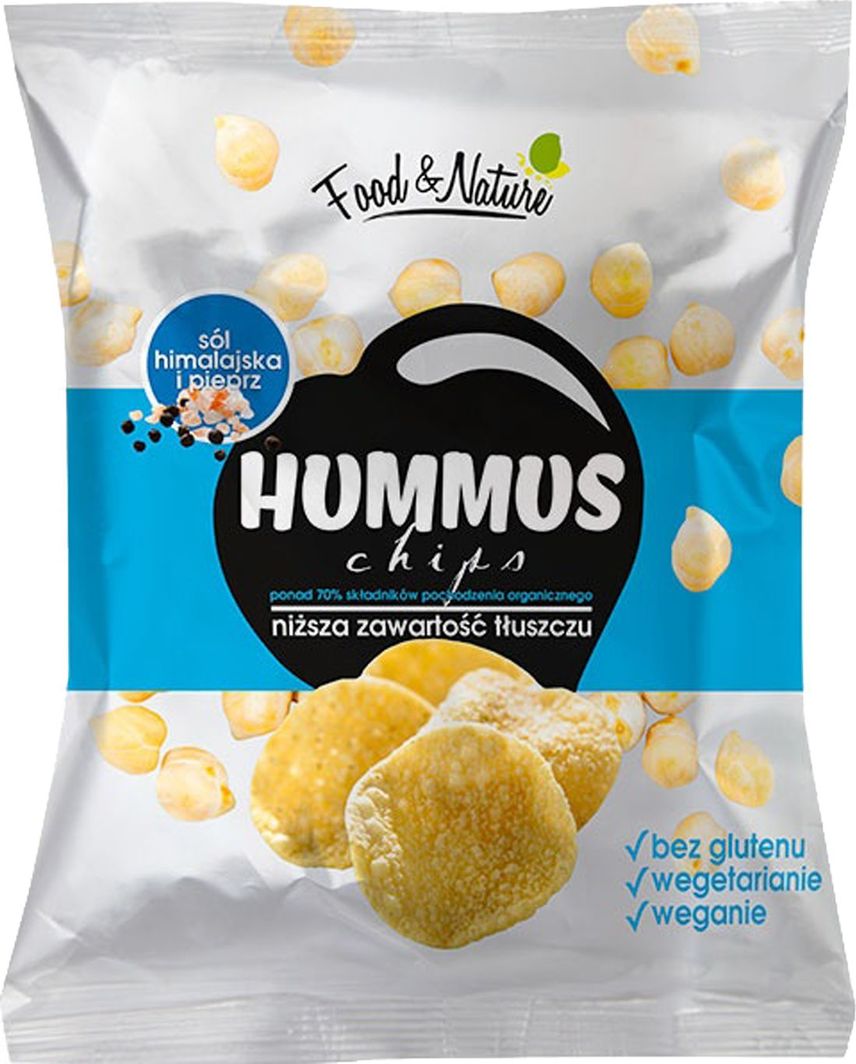 Solon Food Nature Chipsy bezglutenowe z ciecierzycy Sól himalajska i Pieprz - 40 g 1