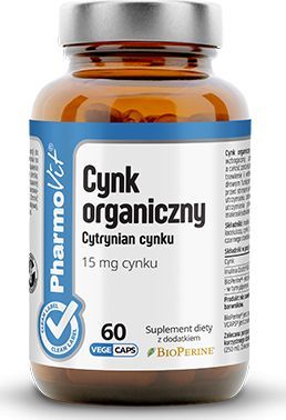Pharmovit Cynk Organiczny 15 Mg 60 Kaps. Pharmovit Cytrynian Cynku Inulina Orafti Gr Bio Perine 1