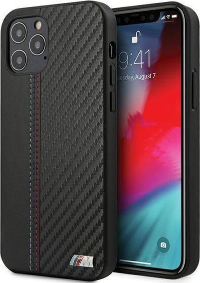 BMW Etui BMW BMHCP12LMCARBK iPhone 12 6,7 Pro Max czarny/black hardcase M Collection PU Carbon Stripe uniwersalny 1