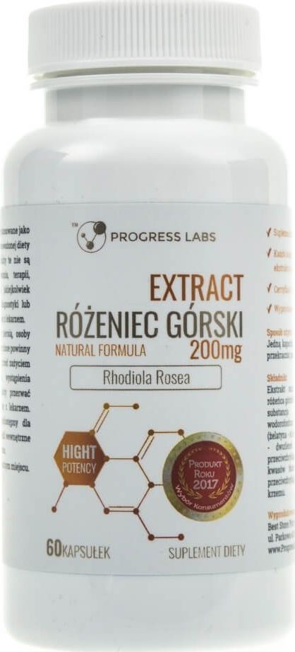 Progress Labs Progress Labs Różeniec Górski 200 mg Ekstrakt 20:1 - 60 kapsułek 1