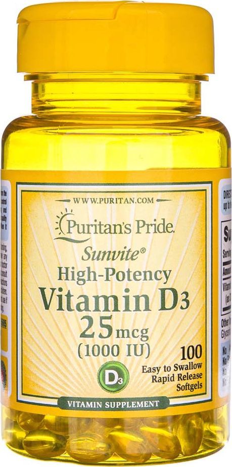 Puritans Pride Puritan's Pride Witamina D3 1000 IU - 100 kapsułek 1
