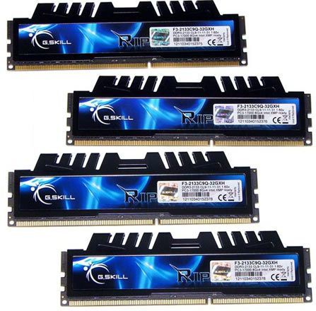 Pamięć G.Skill RipjawsX, DDR3, 32 GB, 2133MHz, CL9 (F3-2133C9Q-32GXH) 1