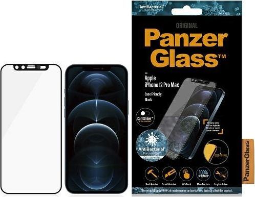 PanzerGlass  do iPhone 12 Pro Max Case Friendly CamSlider Antibakteriell E-to-E 1