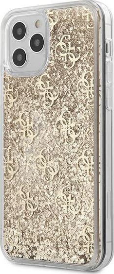 Guess Etui Guess Liquid Glitter 4G HardCase do iPhone 12 Pro Max złote 1