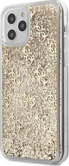 Guess Etui Guess Liquid Glitter 4G HardCase do iPhone 12 / 12 Pro złote 1