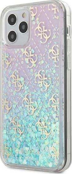 Guess Etui Guess Gradient Liquid Glitter 4G HardCase do iPhone 12 Mini różowe 1