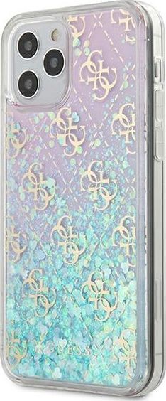 Guess Etui Guess Gradient Liquid Glitter 4G HardCase do iPhone 12 / 12 Pro różowe 1