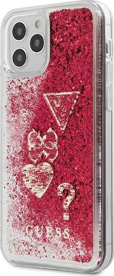 Guess Etui Guess Glitter Charms HardCase do iPhone 12 / 12 Pro malinowe 1