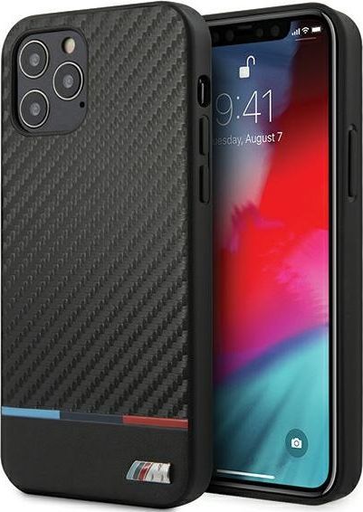 BMW Etui BMW BMHCP12LPUCARTCBK iPhone 12 Pro Max 6,7" czarny/black hardcase M Collection PU Carbon Stripe 1