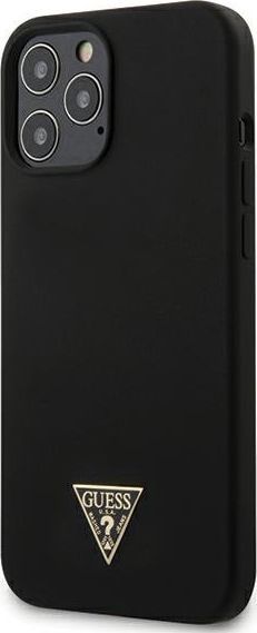 Guess Guess GUHCP12LLSTMBK iPhone 12 Pro Max 6,7" black/czarny hardcase Silicone Triangle Logo 1