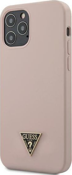 Guess Guess GUHCP12LLSTMLP iPhone 12 Pro Max 6,7" jasnoróżowy/light pink hardcase Silicone Triangle Logo 1