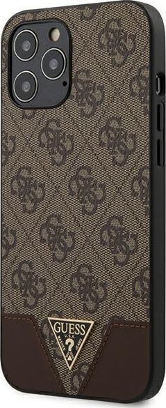 Guess Guess GUHCP12LPU4GHBR iPhone 12 Pro Max 6,7" brązowy/brown hardcase 4G Triangle Collection 1