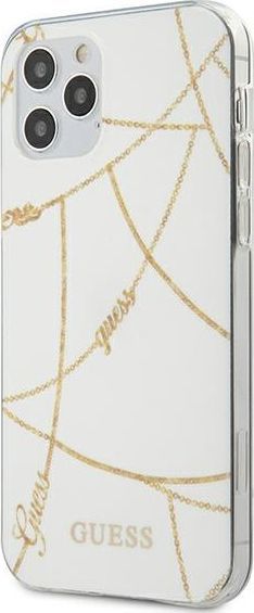 Guess Guess GUHCP12MPCUCHWH iPhone 12/12 Pro 6,1" biały/white hardcase Gold Chain Collection 1